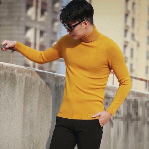 Áo len nam cổ lọ lông cừu ABABA, chất len Lông cừu dệt kim mềm mịn nhẹ ấm, dễ chịu cho da - ABABA-LO400