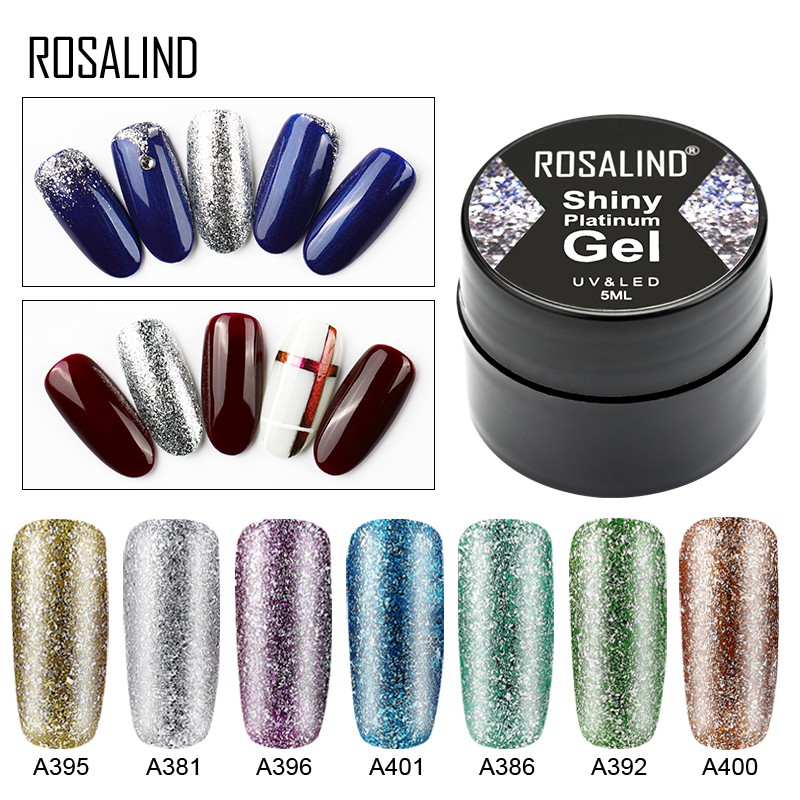 Lọ gel UV sơn móng tay có nhũ lấp lánh đẹp mắt ROSALIND