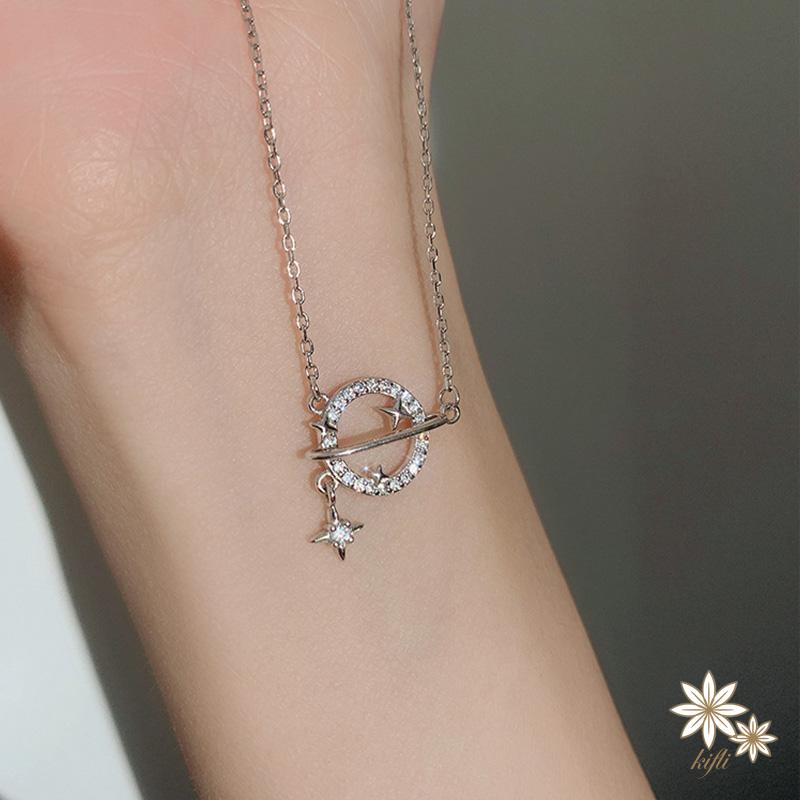 Vòng cổ Mặt Hình Hành Tinh Mặt Trăng Ngôi Sao Pha Lê Thời Trang Cho Nữ