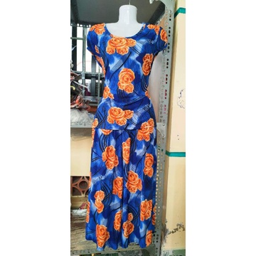 Bộ tay ngắn quần lửng ống rộng thun gân tầm ý