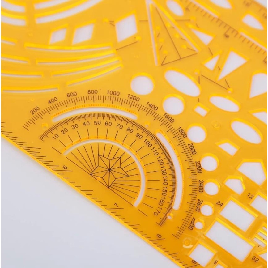 Thước Đo Kiêm Khuôn Vẽ Bằng Nhựa Resin Bền Bỉ Dùng Trong Xây Dựng