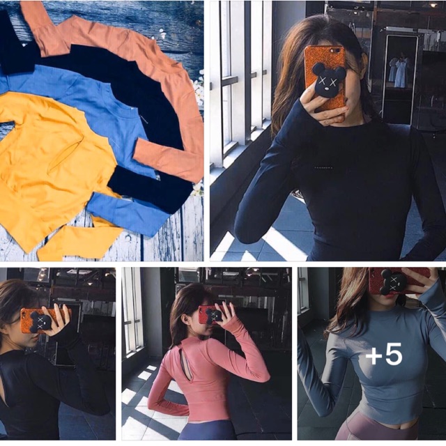 Áo tập dài tay khoét lưng