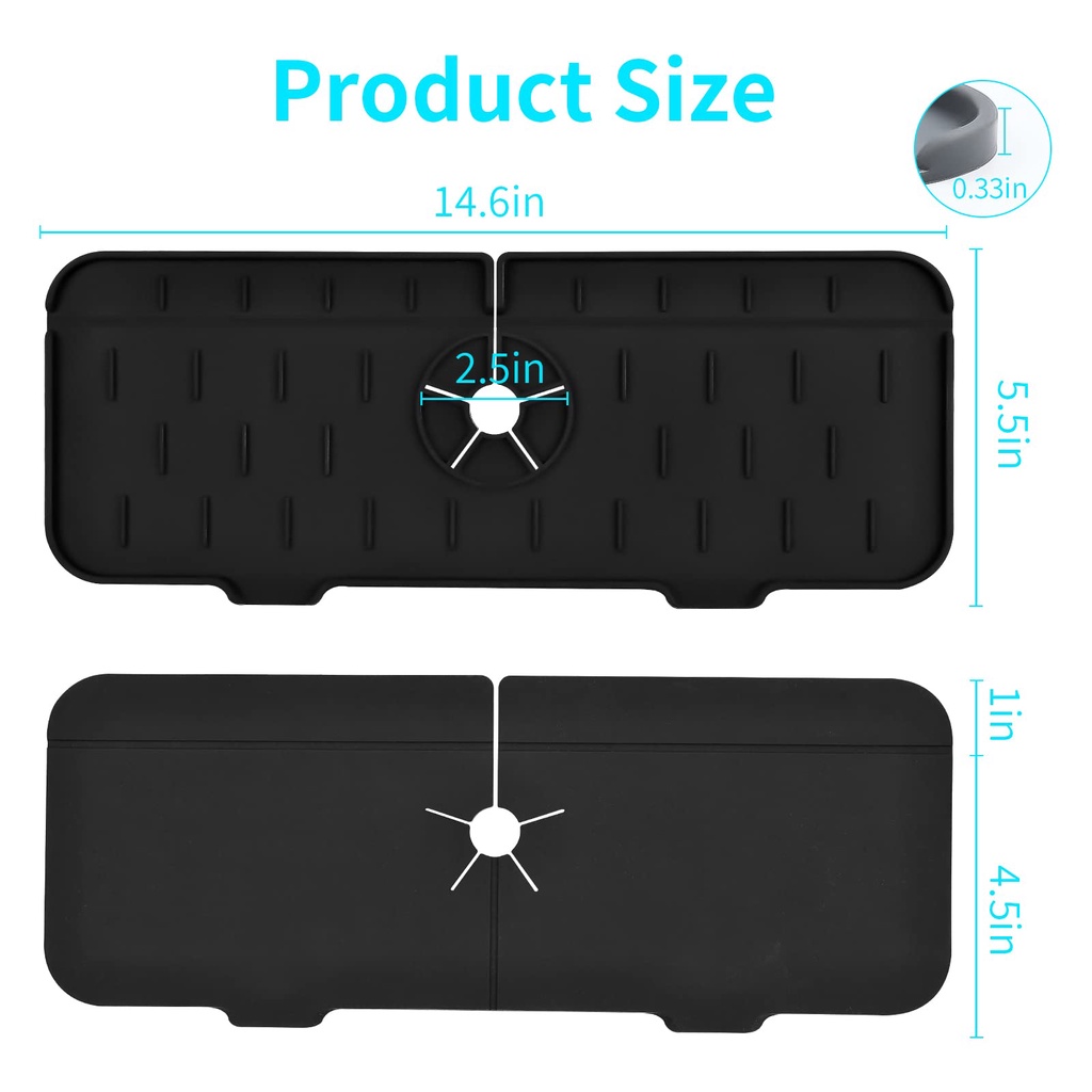 A-LIFE Thảm Silicone Gắn Vòi Nước Bồn Rửa Chén Chống Văng Nước