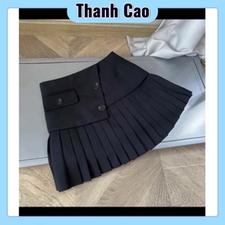Chân váy xếp ly nhỏ có cúc cách điệu- Chân váy tennis ngắn