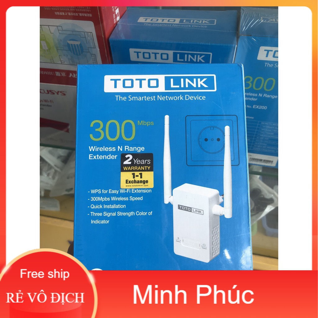 Bộ Kích Sóng Wifi Repeater 300Mbps Totolink EX200 - Hàng Chính Hãng