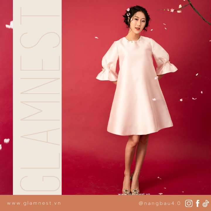 Váy Bầu Cao Cấp Đầm Bầu Dự Tiệc Thời Trang Đẹp GLAM NEST VN003