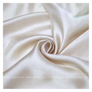 Vải Lụa Hà Đông Satin Trơn may áo dài Màu Be - LTS24 - mát, mềm, tôn dáng, quý phái, sang trọng