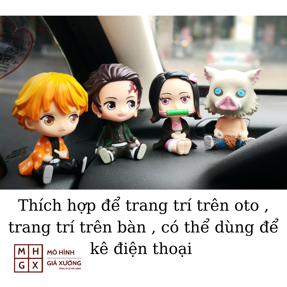 Mô Hình Agatsuma Zenitsu Chibi lắc đầu Thanh Gươm Diệt Quỷ -Kimetsu no Yaiba -Trang trí taplo ô tô - Trang trí bàn