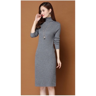 váy len body cổ lọ đẹp dễ mặc