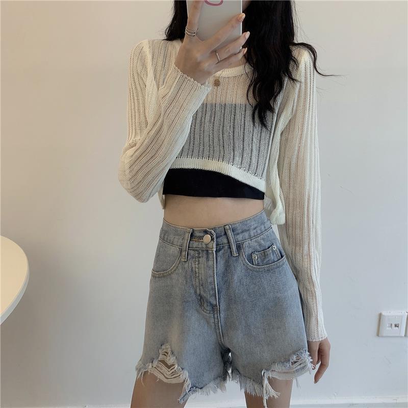 COZOK Áo Thun Dáng Rộng Hở Rốn Chống Nắng Phong Cách Hàn Quốc Cho Nữ