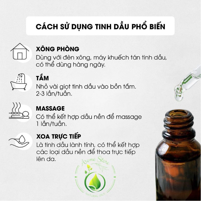 Tinh dầu thiên nhiên Arome Store Nhập Khẩu 10ml | Tự chọn mùi | Có kiểm nghiệm thiên nhiên