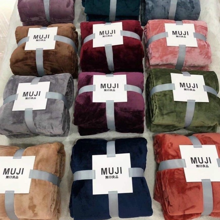 Chăn lông tuyết muji mềm mại 2 lớp xuất nhật loại lông mềm kích thước 2mx2m3 nặng 1,9kg