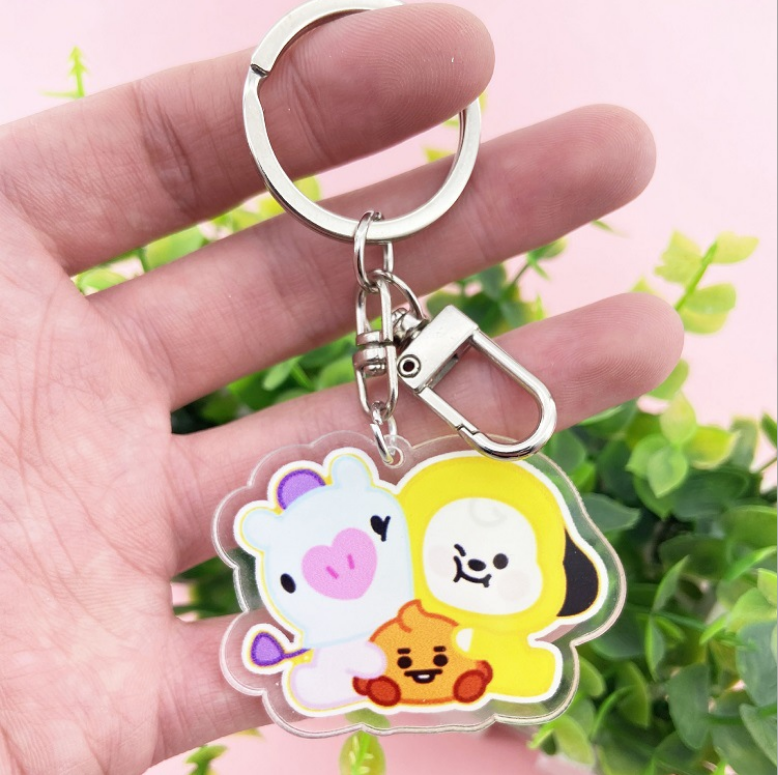 BTS BT21 Móc Khóa Acrylic Hình Các Nhân Vật Bt21 Tata Cooky Chimmy Trong Bts