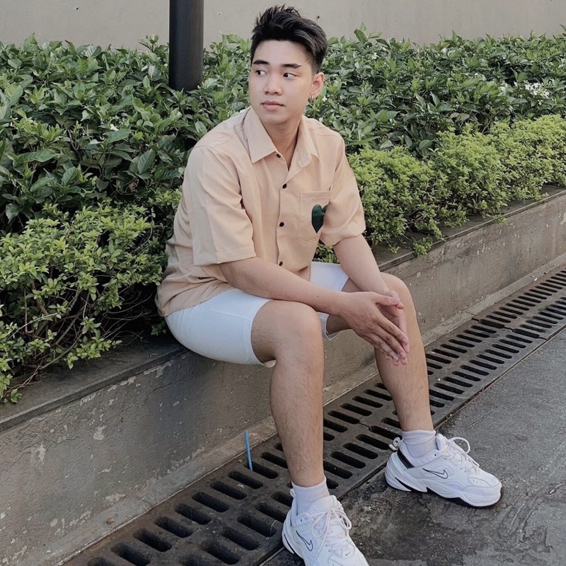 Áo Sơ Mi Tay Lỡ Unisex Phối 3 túi in Hình chất vải dày đẹp Mr Smile 99 Shop