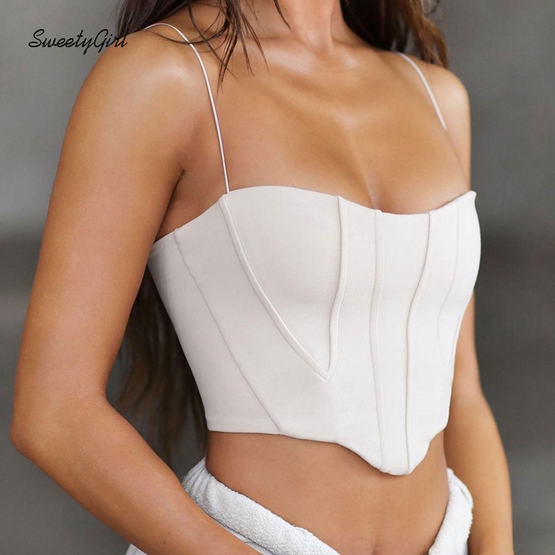 Áo nữ hai dây màu trơn dáng ôm hở lưng quyến rũ đơn giản thời trang