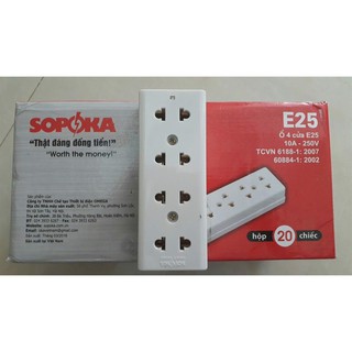 Ổ cắm 4 E25 sopoka chống cháy chống vỡ