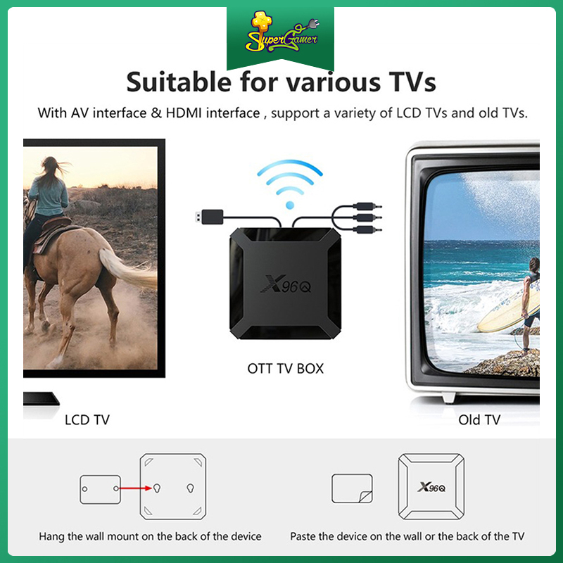 Bộ Hộp Truyền Hình ANDROID TV Box X96Q 4k Allwinner H313 Quad Core 2gb 16gb Youtbe Và Phụ Kiện