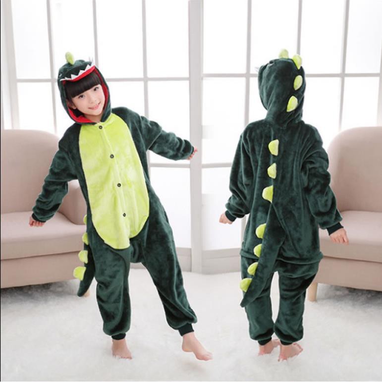 Bộ Đồ Ngủ Khủng Long Xanh - Cá Sấu Xanh Hình Thú Liền Thân Pijama Cho Nam Và Nữ Chất Đẹp