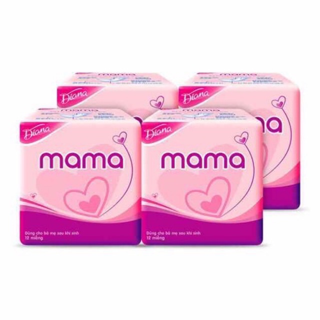 Bỉm Diana Mama cho mẹ sau sinh gói 12 miếng không cánh