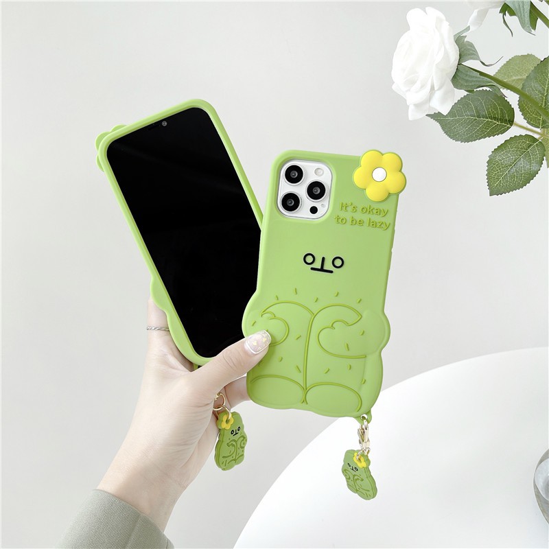 Ốp Điện Thoại Silicon Mềm Chống Rơi Hoạ Tiết Xương Rồng Cho Iphone 11 Pro Max 12 X 7 Plus 8