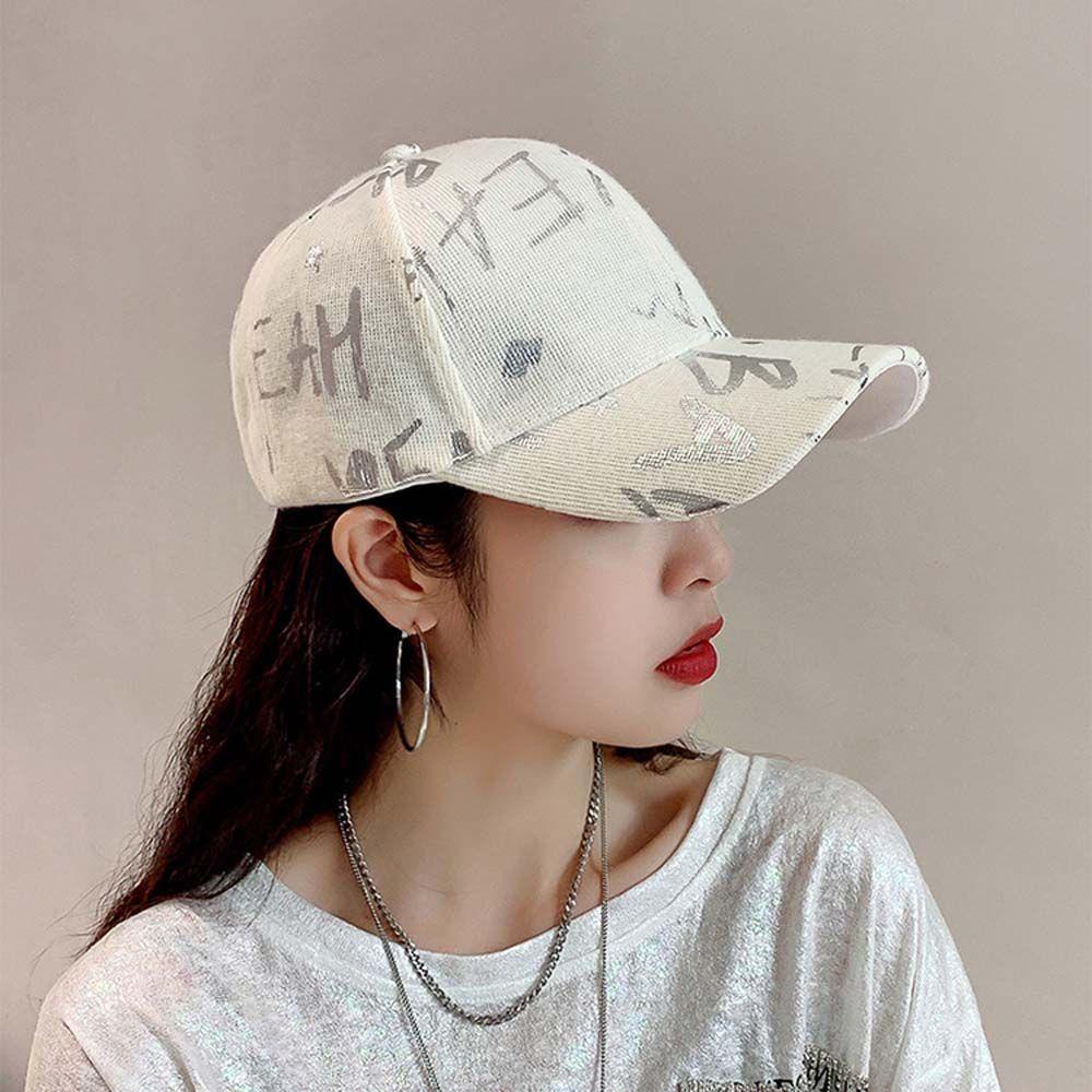 Mũ Lưỡi Trai Cotton Họa Tiết Graffiti Phong Cách Hàn Quốc Cho Nam