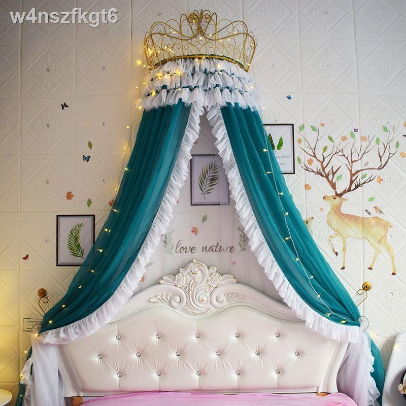 ↂ❐♈rèm ngủ công chúa gió màn chống muỗi giường hộ gia đình gạc trang trí đám cưới phòng vương miện khung đầu