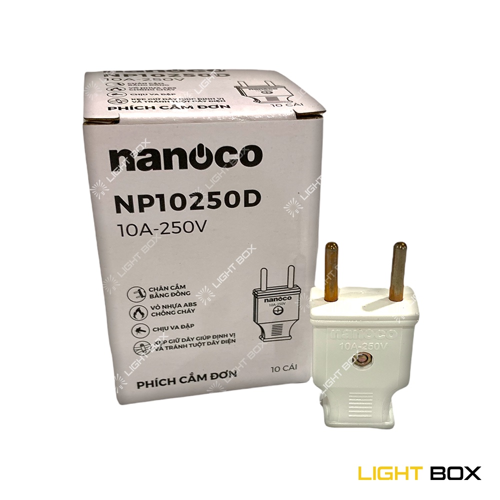 Phích cắm đơn đực và cái Nanoco 10A - 250V