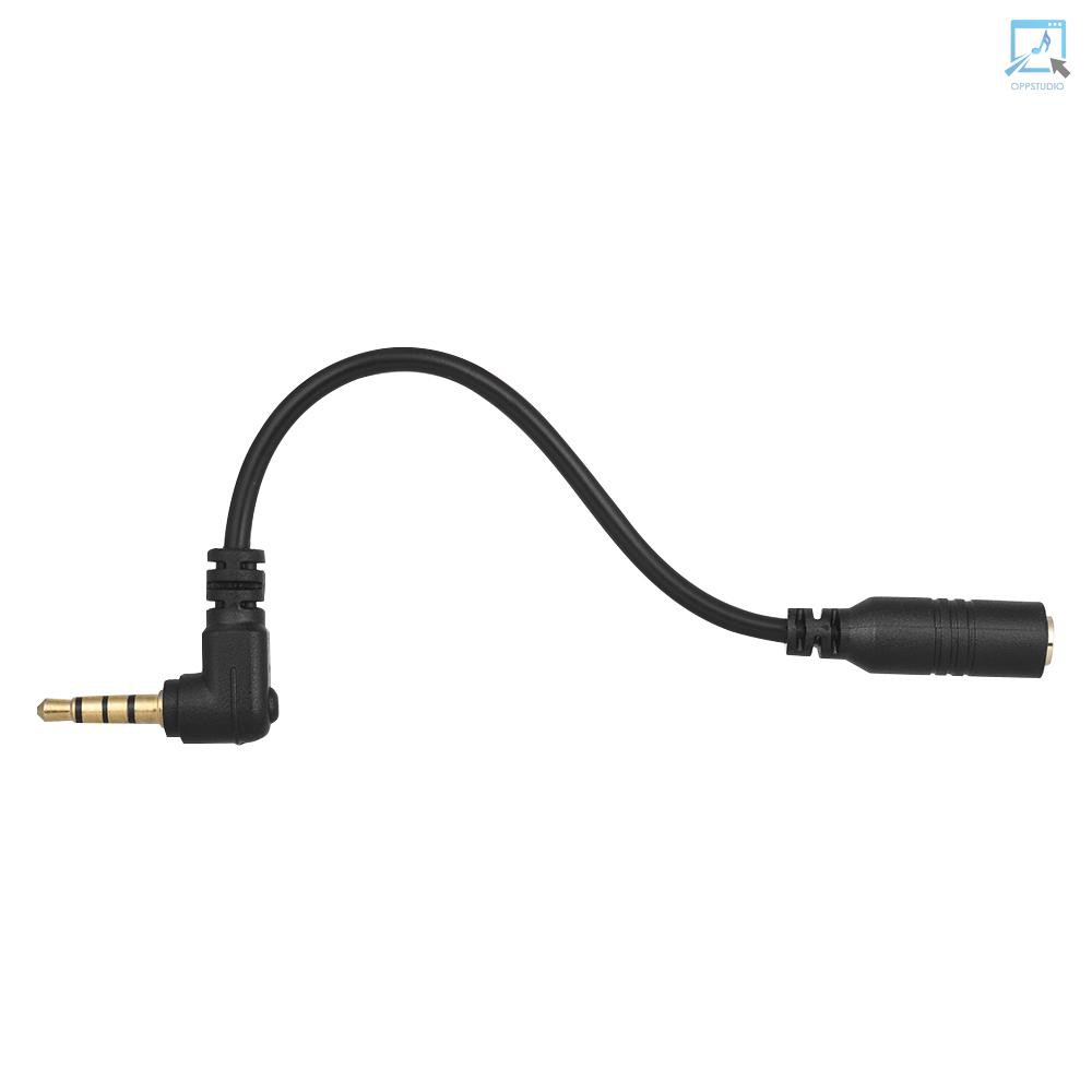 90 DEGREE Dây Cáp Chuyển Đổi Âm Thanh Microphone Andoer Ey-S04 3.5mm 3 Cực Trs Sang 4pin Trrs Male 90 Độ Cho Ipad Smartphone