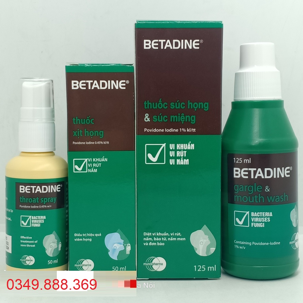 Chai Xịt Họng Betadine / Súc Họng BETADINE (Ship hoả tốc)