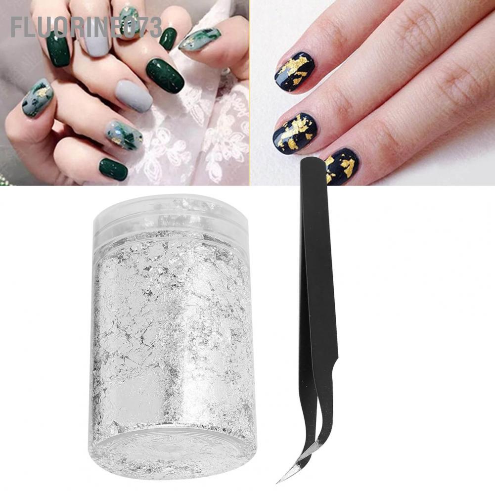 [Hàng mới về] Lá nhôm màu bạc lấp lánh đính móng tay nghệ thuật 10g