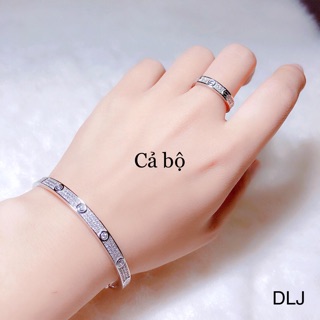 💥💥💥 SẬP GIÁ COMBO LẮC TAY NHẪN CATIER BẠC ITALY CAO CẤP 925 KHÔNG PHAI MÀU