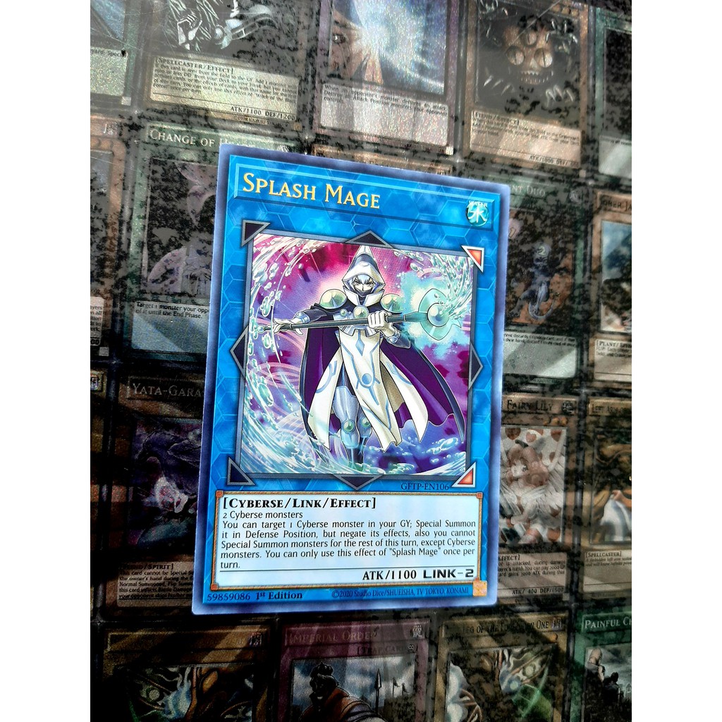 [ ĐỖ LẠC SHOP ] THẺ BÀI YUGIOH LINK - Splash Mage - GFTP-EN106 - Ultra Rare 1st Edition