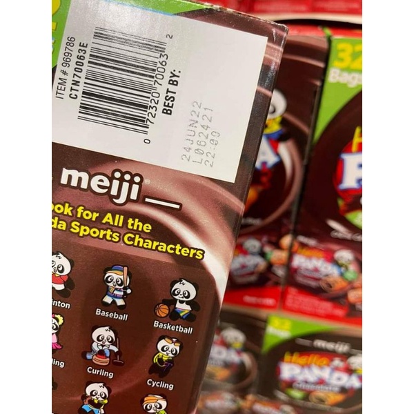 Bánh gấu nhân kem socola Meiji Hello Panda 32bags/680g của Mỹ