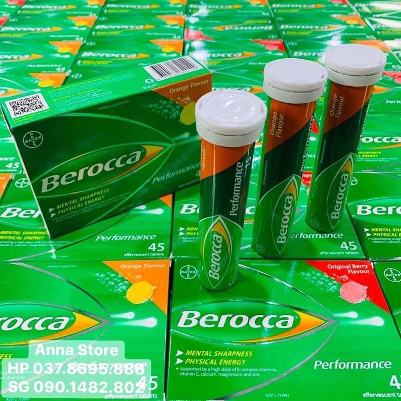 Viên sủi Berocca vị cam và berry Úc