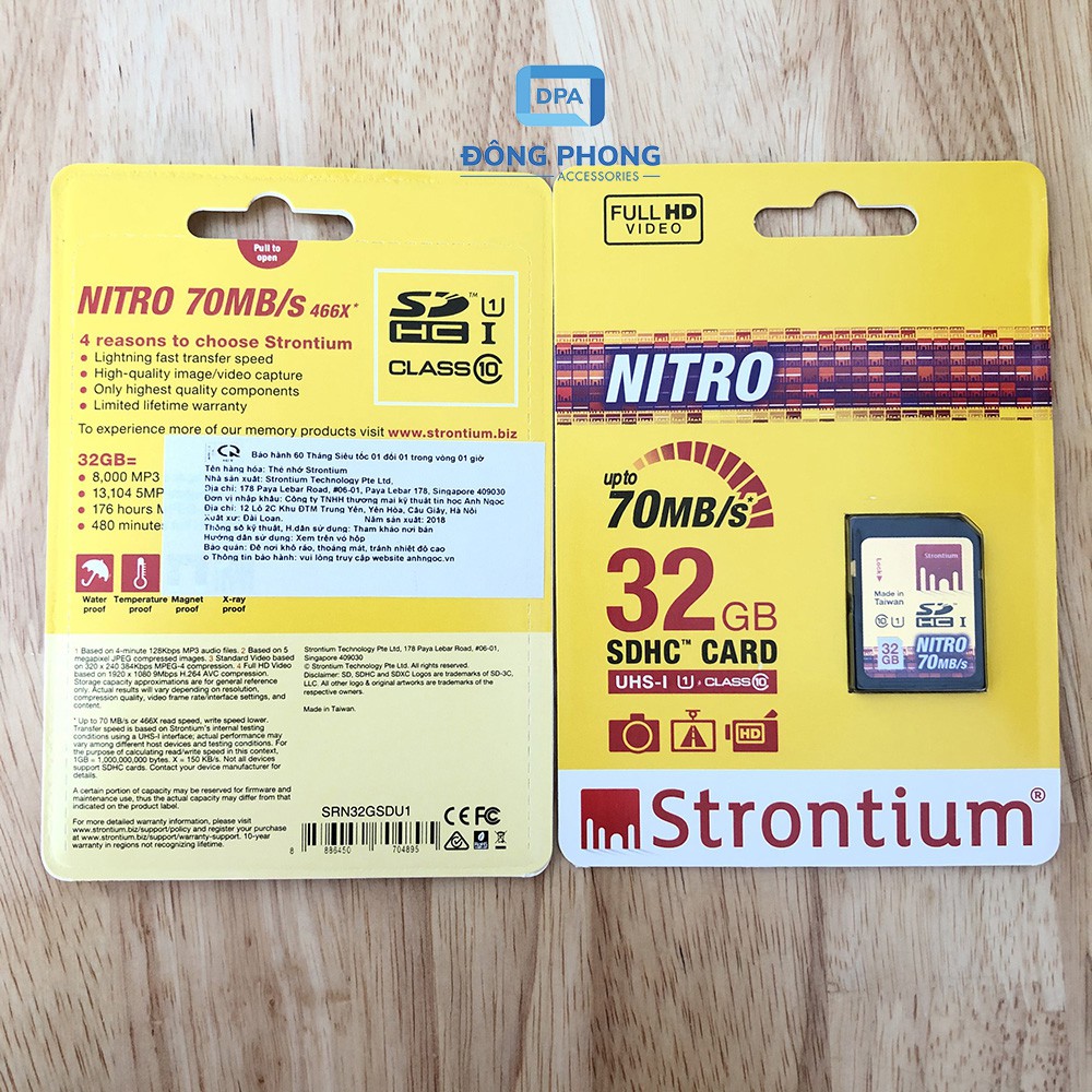 Thẻ nhớ SD Strontium 32GB bản Nitro 466X