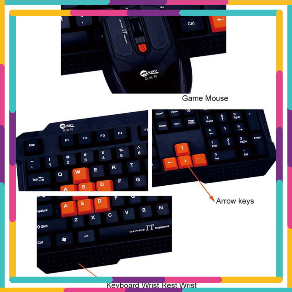GO' 123' Bộ Bàn Phím Và Chuột Jeway JK-8101 Chuyên Game Chính Hãng MỚI