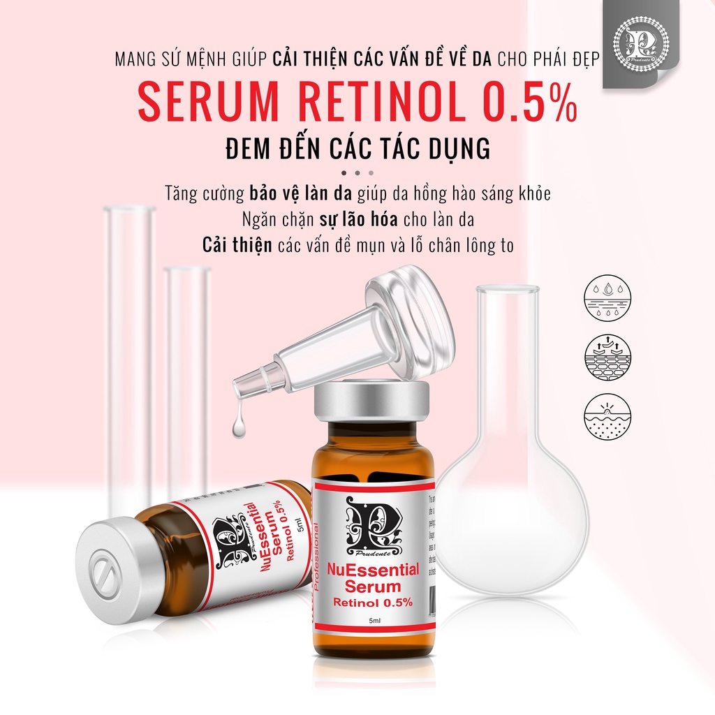 Serum NuEssential Retinol 0.5%, Vitamin B5 1% Nuwhite 5ml, Trẻ Hóa Da, Tăng Sinh Collagen, Da Căng Mịn