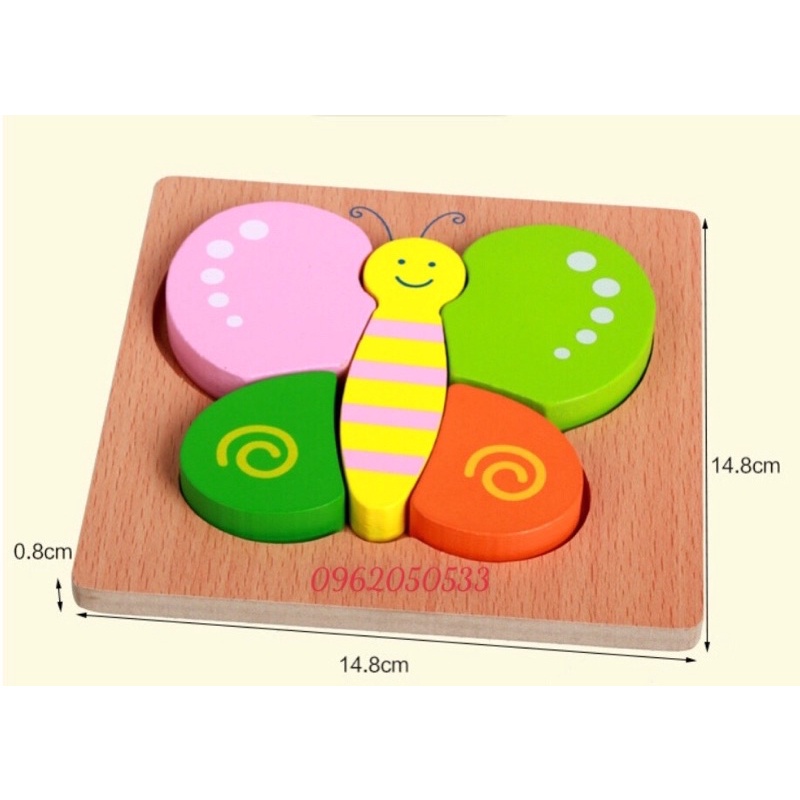 Đồ chơi tranh xếp hình, tranh ghép hình gỗ nỗi 3D, đồ chơi montessori