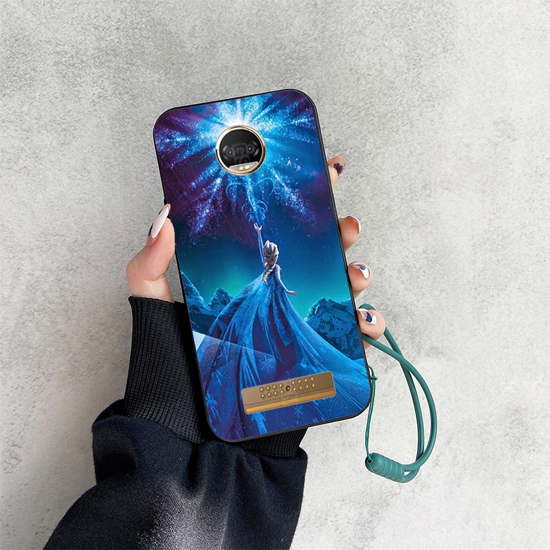 Ốp Điện Thoại In Hoạt Hình Pikachu Kèm Dây Đeo Cho Motorola Moto Z Z2 Z3 Z4 Play Force Z2Play Z2Force