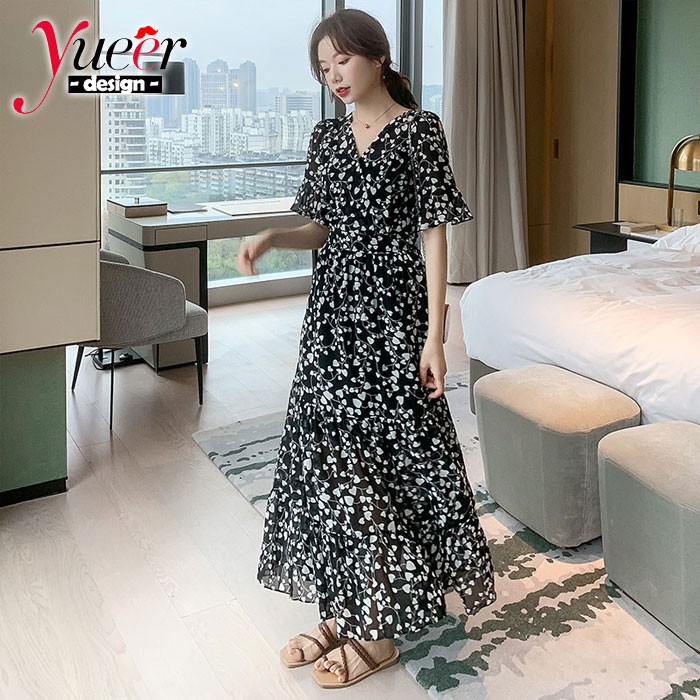 Đầm Voan Dáng Dài Qua Gối Size S-2xl Thời Trang Thanh Lịch Cho Nữ