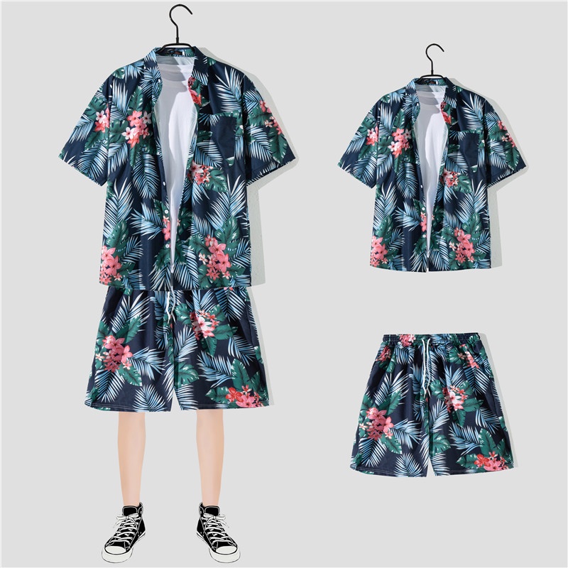 Áo Sơ Mi Tay Ngắn Dáng Rộng In Họa Tiết Hoa Phong Cách Hawaii Thời Trang Mùa Hè Cho Nam size M-3XL