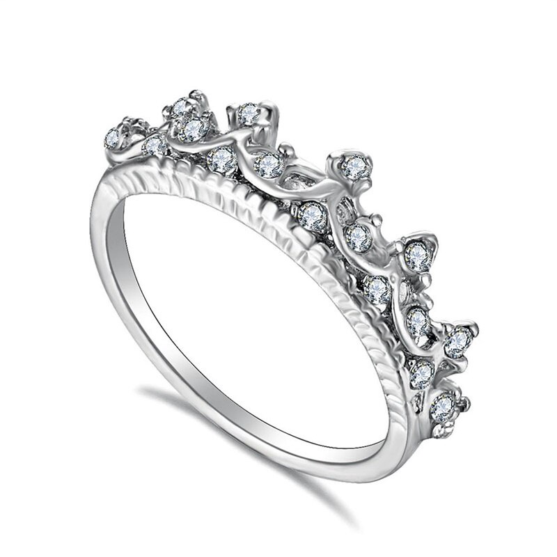 Nhẫn Ahellogirl thời trang Hàn Quốc đính đá zircon hình vương miện