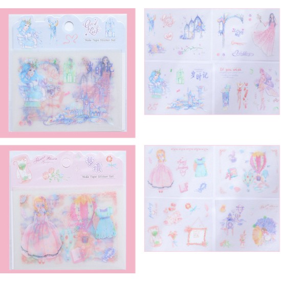 sticker set 4 nhỏ cô gái hình vẽ S16 thần tượng chữ kí