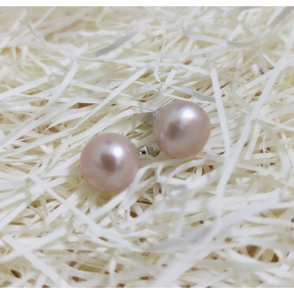 Bông tai trai thật tự nhiên dạng nụ trơn hàng tuyển từng viên trai