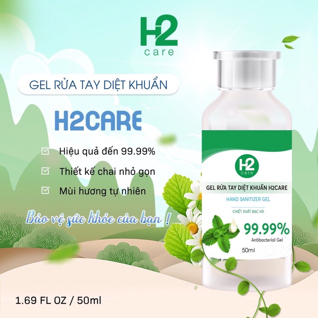 ( SẴN) GEL RỬA TAY KHÔ KHỬ TRÙNG SẠCH KHUẨN H2CARE