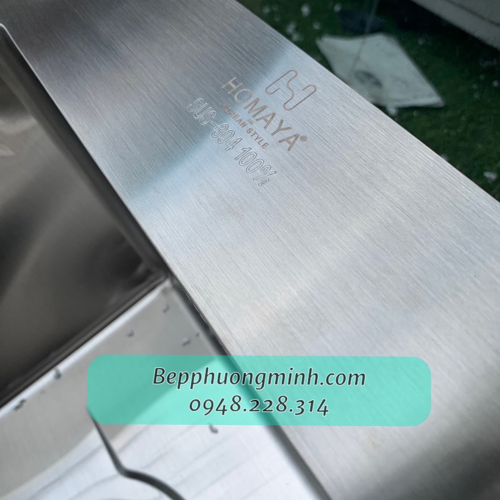 Combo chậu đúc inox KT 78x43, 82x45 và vòi rửa bát nóng lạnh vuông inoxsus304