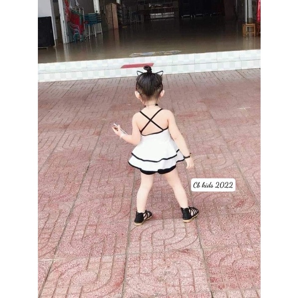 sét bộ áo chéo lưng quần umi bé gái
