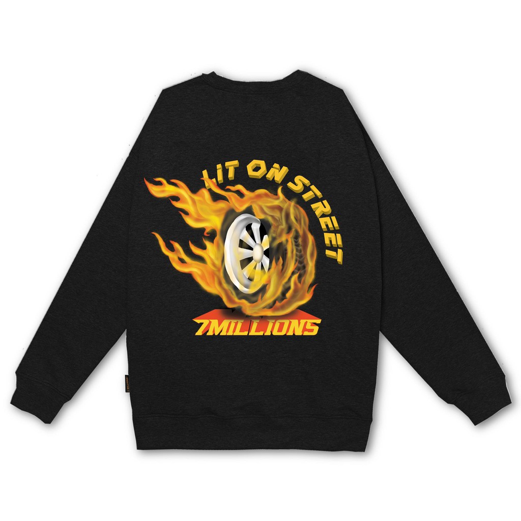 Áo Sweater 7millions Hot Weels - Đen - Unisex