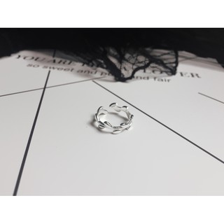 Nhẫn bạc 925 lá oliu form nhỏ đeo ngón út midi chân S925 LEAF QA SILVER Pinky Ring RI170602
