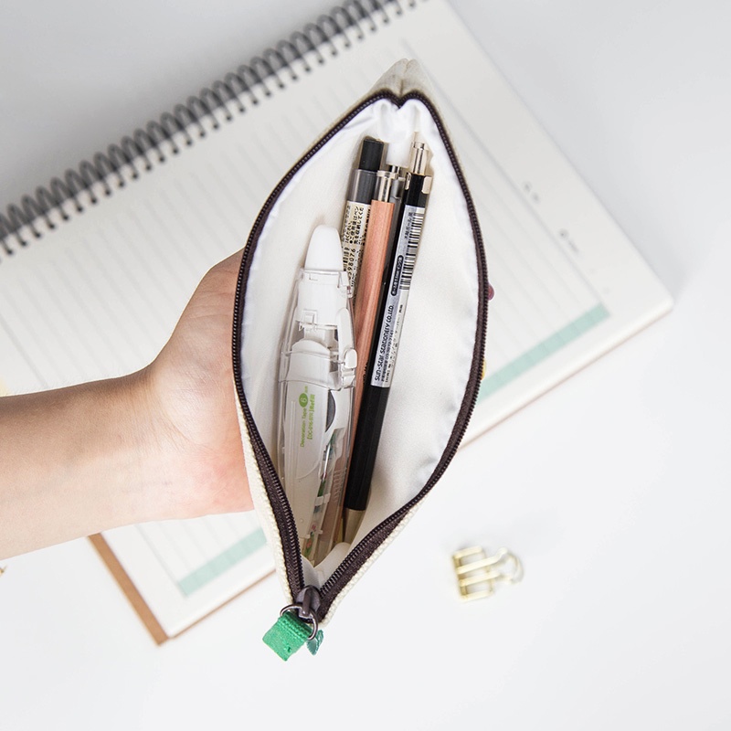 1 Túi Đựng Bút Bằng Cotton Đơn Giản Nhỏ Gọn Dành Cho Học Sinh